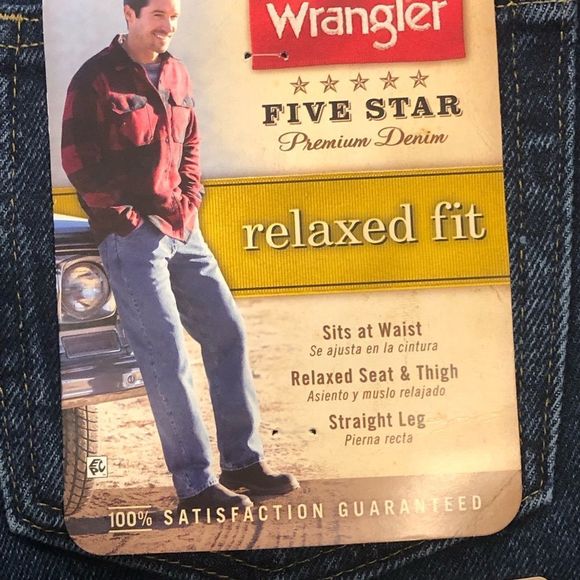 WRANGLER Mens Relaxed Fit Straight Leg Denim Jeans 31x34 NWT - Picture 5 of 7